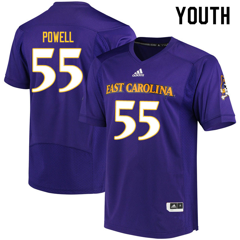 Youth #55 Jaquaez Powell ECU Pirates College Football Jerseys Sale-Purple